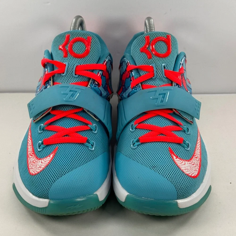 Nike KD 7 GS Ice Cream Light Blue Lacquer Bright Crimson 669942-401 Kids Size 5Y